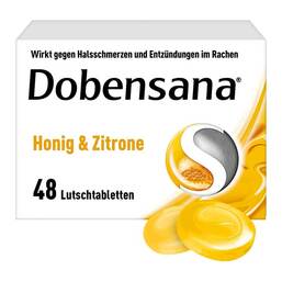 Abbildung: Dobensana Honig- und Zitronengeschm.1,2mg / 0,6mg Lut. Lutschtabletten, 48 St PZN 06586969
