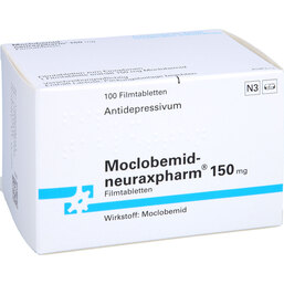 Abbildung: Moclobemid neuraxpharm 150 mg Filmtabletten 100 St, Filmtabletten PZN 06620844