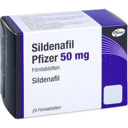 Abbildung: Sildenafil Pfizer 50 mg Filmtabletten 24 St, Filmtabletten PZN 06634711