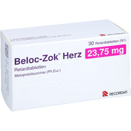 Abbildung: Beloc Zok Herz 23,75 mg Retardtabletten 30 St, Retard-Tabletten PZN 06648825