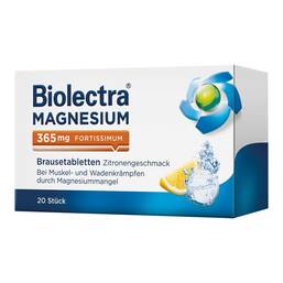 Abbildung: Biolectra® MAGNESIUM 365 mg fortissimum Zitrone Brausetabletten Brausetabletten, 20 St PZN 06648831