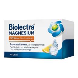 Abbildung: Biolectra® MAGNESIUM 365 mg fortissimum Zitrone Brausetabletten Brausetabletten, 40 St PZN 06649552
