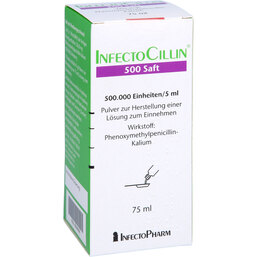 Abbildung: Infectocillin 500 Saft 1ml=100.000 I.E. 75 ml, Trockensaft PZN 06649606