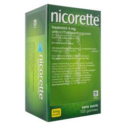 Abbildung: Nicorette 4 mg freshmint Kaugummi 105 St, Kaugummi PZN 06680119