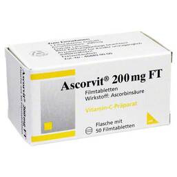 Abbildung: Ascorvit 200 mg FT Filmtabletten Filmtabletten, 50 St PZN 06681277