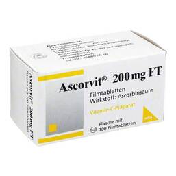 Abbildung: Ascorvit 200 mg FT Filmtabletten Filmtabletten, 100 St PZN 06681283