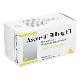 Abbildung: Ascorvit 500 mg FT Filmtabletten Filmtabletten, 100 St PZN 06681308
