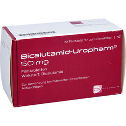 Abbildung: Bicalutamid Uropharm 50 mg Filmtabletten 90 St, Filmtabletten PZN 06683448