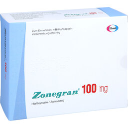 Abbildung: Zonegran 100 mg Hartkapseln 196 St, Hartkapseln PZN 06698177
