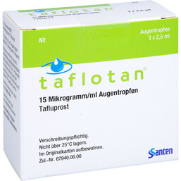 Abbildung: Taflotan 15 µg / ml Augentropfen 3X2.5 ml, Augentropfen PZN 06707060