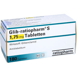 Abbildung: Glib ratiopharm S 1,75 mg Tabletten 180 St, Tabletten PZN 06714798