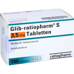Abbildung: Glib ratiopharm S 3,5 mg Tabletten 180 St, Tabletten PZN 06714806