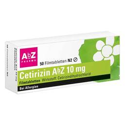 Abbildung: Cetirizin AbZ 10 mg Filmtabletten Filmtabletten, 50 St PZN 06716142
