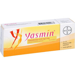 Abbildung: Yasmin Filmtabletten 3X21 St, Filmtabletten PZN 06716722
