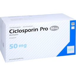 Abbildung: Ciclosporin Pro 50 mg Weichkapseln 100 St, Weichkapseln PZN 06724561