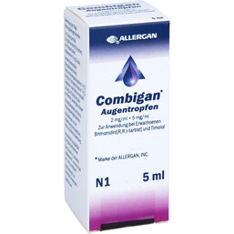Abbildung: Combigan Augentropfen 5 ml, Augentropfen PZN 06731667