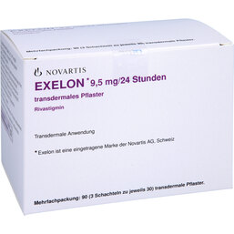 Abbildung: Exelon 9,5 mg / 24 Stunden transdermale Pflaster 90 St, Pflaster transdermal PZN 06733672