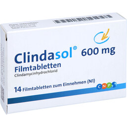 Abbildung: Clindasol 600 mg Filmtabletten 14 St, Filmtabletten PZN 06764833