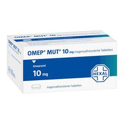 Abbildung: Omep Mut 10 mg magensaftresistente Tabletten 28 St, Tabletten magensaftresistent PZN 06766097