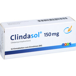 Abbildung: Clindasol 150 mg Filmtabletten 12 St, Filmtabletten PZN 06794604