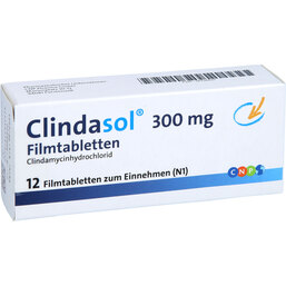 Abbildung: Clindasol 300 mg Filmtabletten 12 St, Filmtabletten PZN 06794627