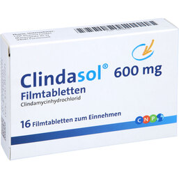 Abbildung: Clindasol 600 mg Filmtabletten 16 St, Filmtabletten PZN 06794656