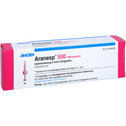 Abbildung: Aranesp 500 µg Fertigspritze mit Ans. 1 St, Fertigspritzen PZN 06811142