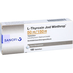 Abbildung: L-Thyroxin Jod Winthrop 50 µg / 150 µg Tabletten 100 St, Tabletten PZN 06816553