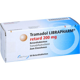 Abbildung: Tramadol Librapharm retard 200 mg Tabletten 50 St, Retard-Tabletten PZN 06818196