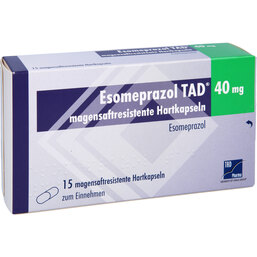 Abbildung: Esomeprazol TAD 40 mg magensaftresistent Hartkapseln 15 St, Magensaftresistente Hartkapseln PZN 06834350