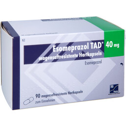 Abbildung: Esomeprazol TAD 40 mg magensaftresistent Hartkapseln 90 St, Magensaftresistente Hartkapseln PZN 06834427