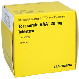 Abbildung: Torasemid AAA 20 mg Tabletten 100 St, Tabletten PZN 06837124
