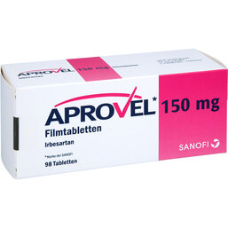 Abbildung: Aprovel 150 mg Filmtabletten 98 St, Filmtabletten PZN 06839850