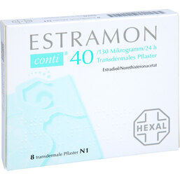Abbildung: Estramon conti 40 / 130 µg / 24h transdermale Pflaster 8 St, Pflaster transdermal PZN 06845595