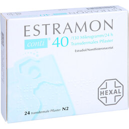 Abbildung: Estramon conti 40 / 130 µg / 24h transdermale Pflaster 24 St, Pflaster transdermal PZN 06845603