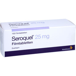 Abbildung: Seroquel 25 mg Filmtabletten 100 St, Filmtabletten PZN 06846318