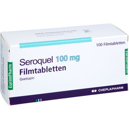 Abbildung: Seroquel 100 mg Filmtabletten 100 St, Filmtabletten PZN 06865089