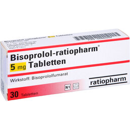 Abbildung: Bisoprolol ratiopharm 5 mg Tabletten 30 St, Tabletten PZN 06865959