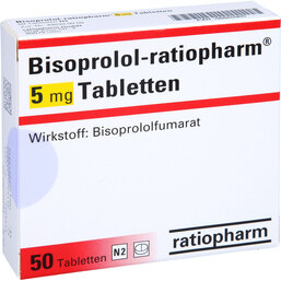 Abbildung: Bisoprolol ratiopharm 5 mg Tabletten 50 St, Tabletten PZN 06865965
