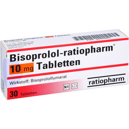 Abbildung: Bisoprolol ratiopharm 10 mg Tabletten 30 St, Tabletten PZN 06865988
