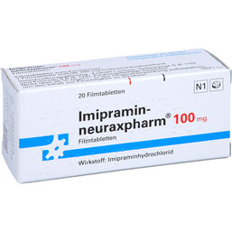 Abbildung: Imipramin neuraxpharm 100 mg Filmtabletten 20 St, Filmtabletten PZN 06867326