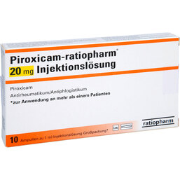 Abbildung: Piroxicam ratiopharm 20 Ampullen 10 St, Injektionslösung PZN 06867527