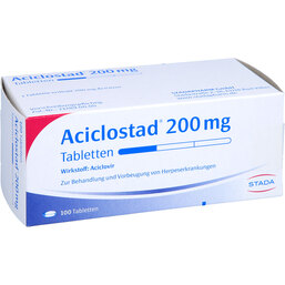 Abbildung: Aciclostad 200 mg Tabletten 100 St, Tabletten PZN 06873166