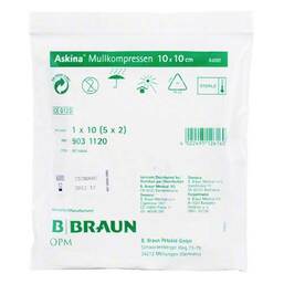 Abbildung: Askina Mullkompressen 10x10 Kompressen, 5X2 St PZN 06874444