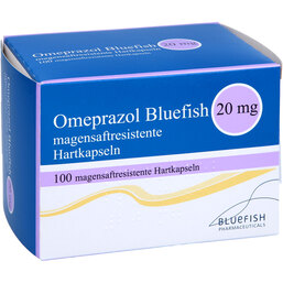 Abbildung: Omeprazol Bluefish 20 mg magensaftresistent Kapseln 100 St, Kapseln magensaftresistent PZN 06880858