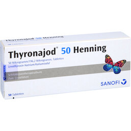 Abbildung: Thyronajod 50 Henning Tabletten 50 St, Tabletten PZN 06882202