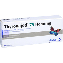 Abbildung: Thyronajod 75 Henning Tabletten 50 St, Tabletten PZN 06882231