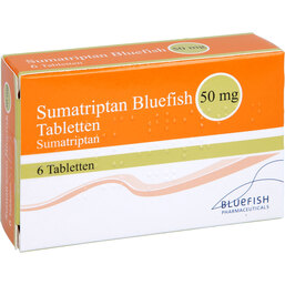 Abbildung: Sumatriptan Bluefish 50 mg Tabletten 6 St, Tabletten PZN 06883213
