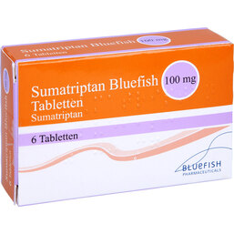 Abbildung: Sumatriptan Bluefish 100 mg Tabletten 6 St, Tabletten PZN 06883271