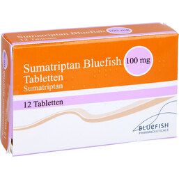 Abbildung: Sumatriptan Bluefish 100 mg Tabletten 12 St, Tabletten PZN 06883845